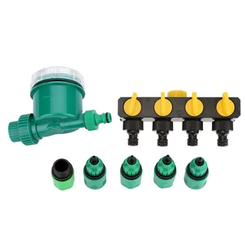 

7pcs/set Garden Water Timer with 4-way Hose Splitter Quick Connector Irrigation System Controller Kit Garden Tools