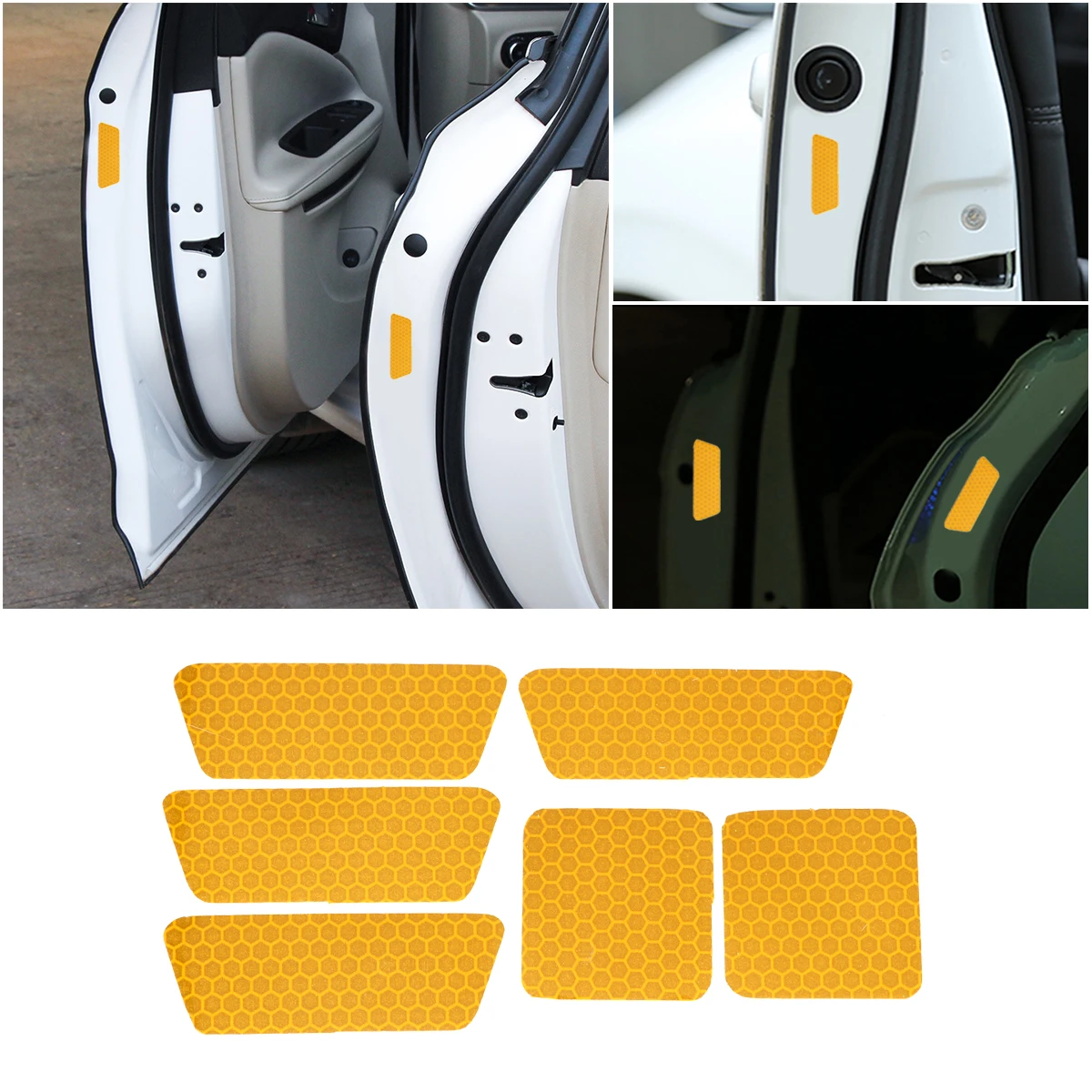 4 шт. светоотражающие наклейки золотистые высокопрочные анти столкновения