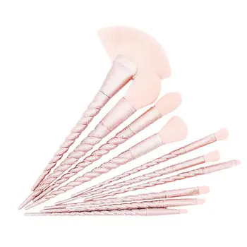 

10pcs Unicorn Thread Makeup Brushes Set Rose Gold Handle Professional Make Up Fiber Brushes Eye Shadow Eyeliner Eyelash Brush