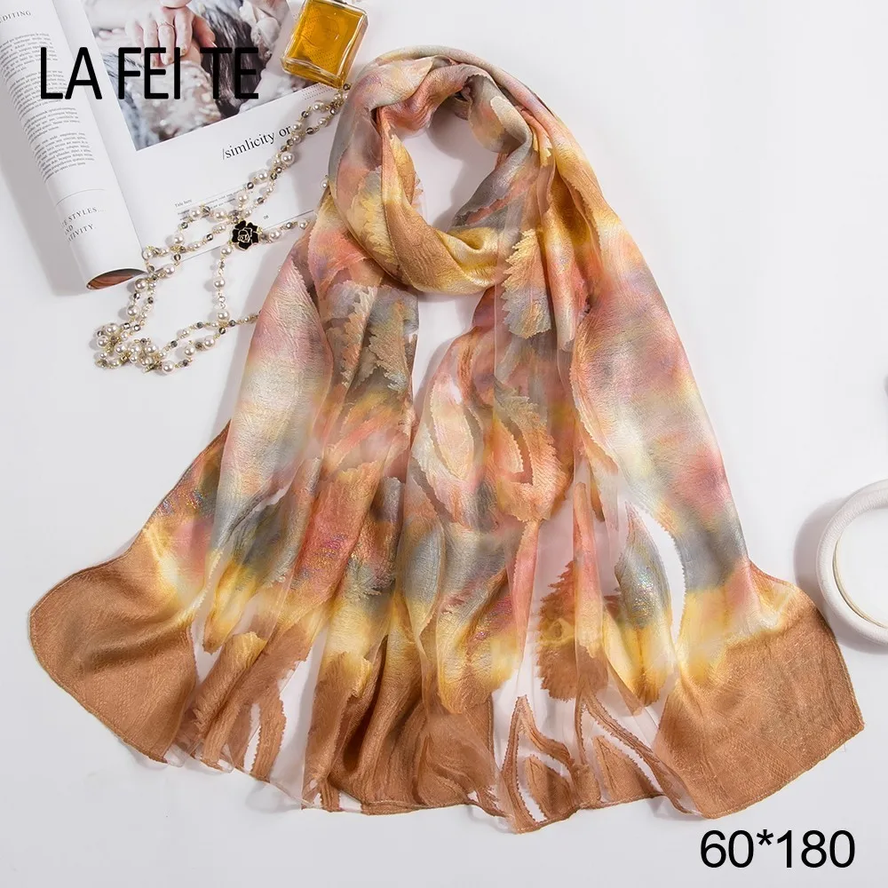  Long Women Scarf Silk Female Handkerchiefs Girls Crinkle Hijab Shawls Floral Printed Stoles Scarves