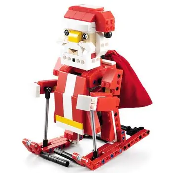 

LeadingStar 3D Kids Santa Claus Sleigh Car Shape Assemble Building Blocks Sound Light Interaction Toy