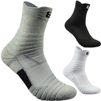 

1Pairs Mens Professional Outdoor Sports Running Badminton Socks Male Thick Towel Cotton Basketball Socks Elite Sock