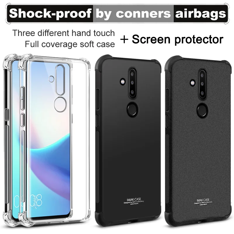 

Airbag version For Nokia X71 Case with Screen Protector IMAK Soft TPU silicone phone shell Back Cover Silicon phone cases Coque