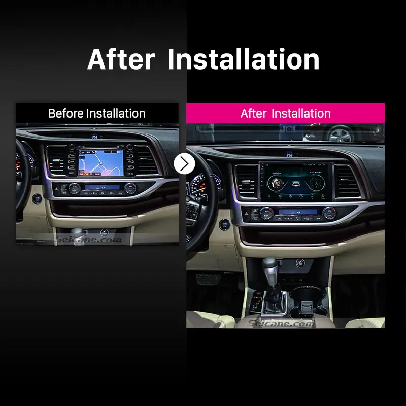Excellent Seicane 10.1 inch for 2015 Toyota Highlander Android 8.1 GPS Navigation System 1024*600 Touchscreen Radio Bluetooth OBD2 DVR SWC 4