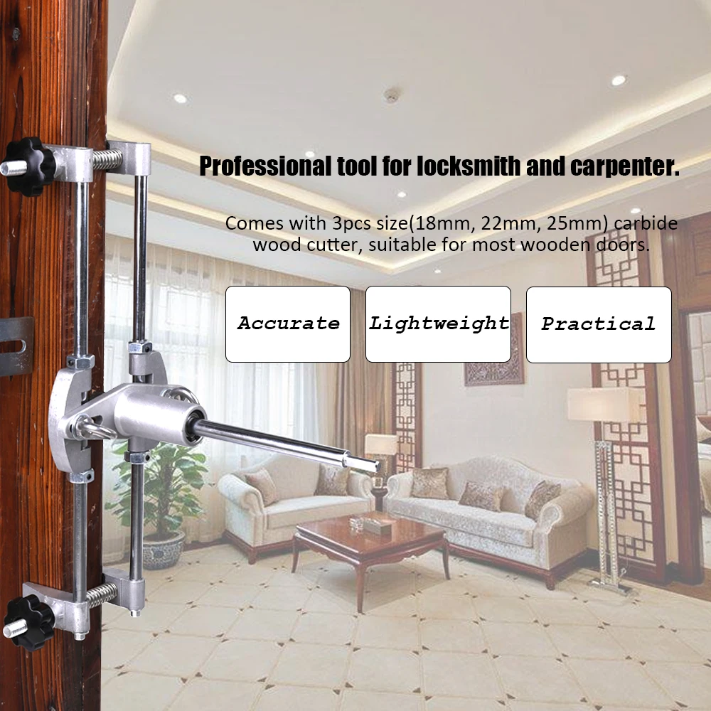 

Locksmith Woodworking Mortice Door Lock Mortising Attachment Mortiser Kit Hole Opener Tools