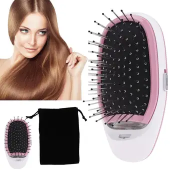 

﻿Portable Electric Massage Comb Hairbrush Hair Straightener Brush Negative Anion Hair Modeling Styling Brush High Quality