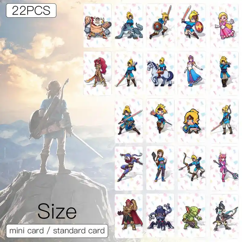 Ns Game Cards Nfc Tag Cards Colorful Botw Link Characters Nfc Card For Of Nintendo Switch Ns The Legend Of Zelda 22pcs Set Replacement Parts Accessories Aliexpress