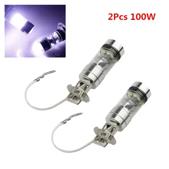 

2PCS 12 V 100W H3 LED bulb 20 SMD Car Fog light Chips 12V ~ 24V 360 Degrees White Car lamp