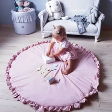 90*90 см детский игровой коврик для новорожденных, круглое одеяло для ползания, одноцветное кружевное украшение комнаты, ковер для ползания, игровые коврики, детские игрушки