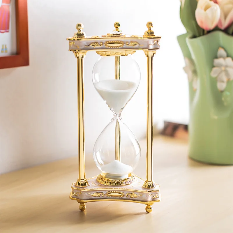 

Creative European Alloy Hourglass 30 Minutes Timer Home Decoration Metal Handicraft Gift Home Decoration Hourglass Sand Gifts