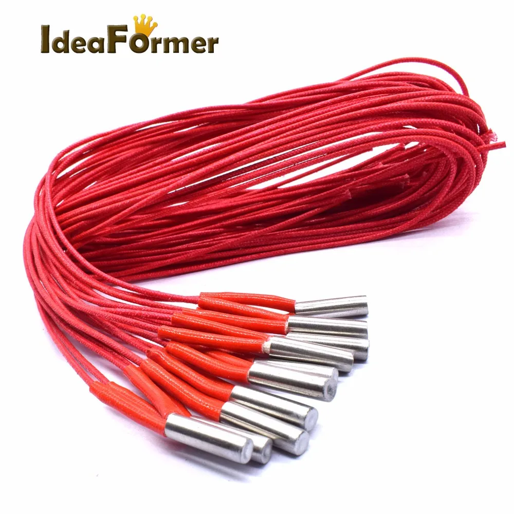 12V 24V 40W 6*30mm Reprap Картридж нагреватель для 3D принтера экструдер Prusa Mendel длина 1 метр