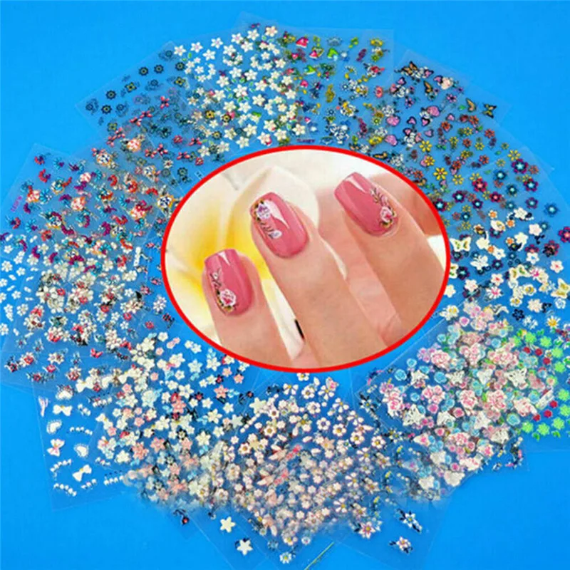 

Fashion Nail Art Transfer Stickers 3D Manicure Tips Decal DIY Decorations Tools