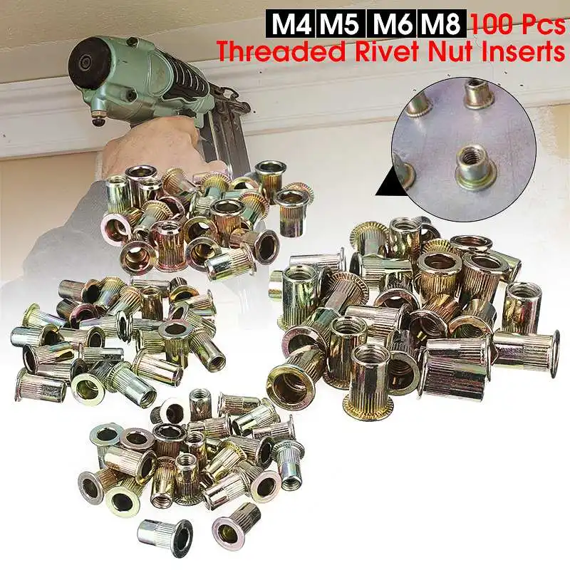 

10Pcs M4 M5 M6 M8 Rivet Nuts Carbon Steel Rivnuts Blindnuts Nutserts Nuts Insert Rivet Multi Size