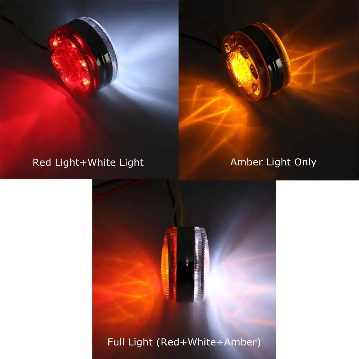 

Pair 24V 24 LED Chrome Red White Amber Side Maker Lights For SCANIA DAF MAN RENAULT