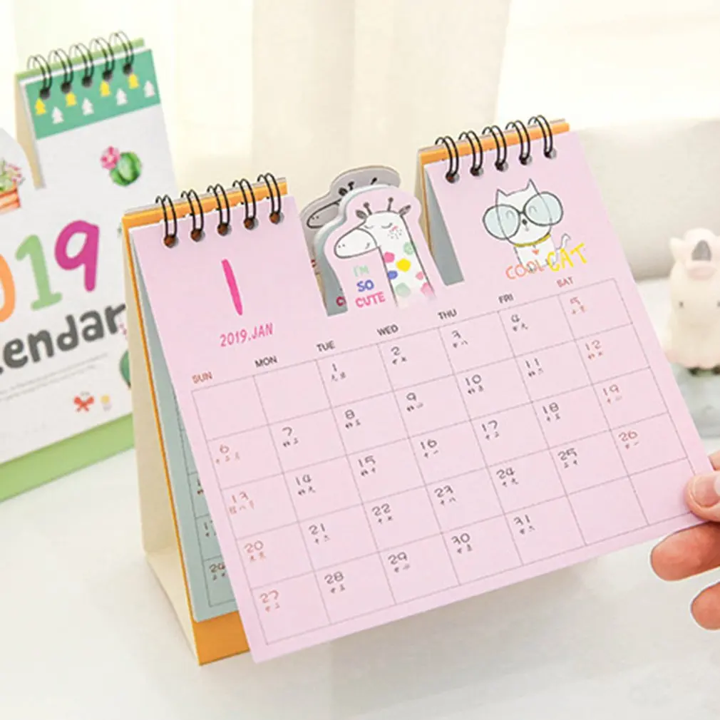 

Mini Cartoon Calendar Creative Desk Vertical Paper Multi-function Schedule Timetable Planner Notebook