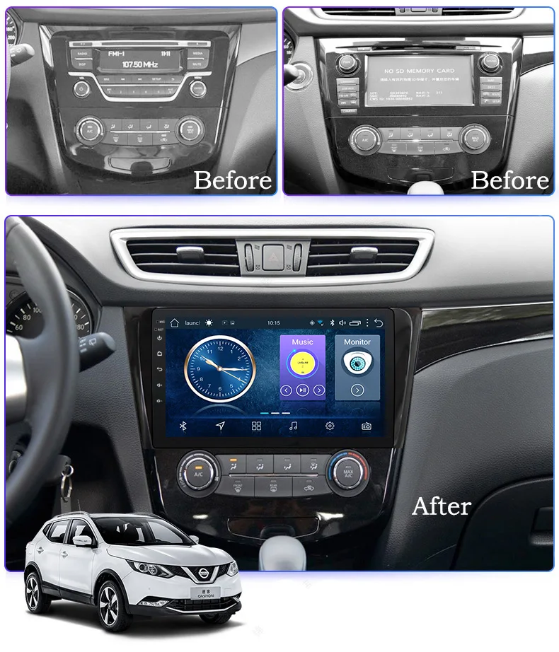 Clearance 10.1 inch Android 8.1 Car DVD GPS For Nissan qashqai X-Trail 2013-2018 Navigation System Stereo Bluetooth support rear camera 1