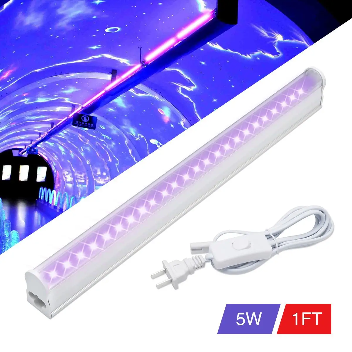 

Portable LED UV Black Light Portable 30cm Black UV Light Bar LED Strip Lights Party Club Blacklight Home Decor AC85-265V US/EU