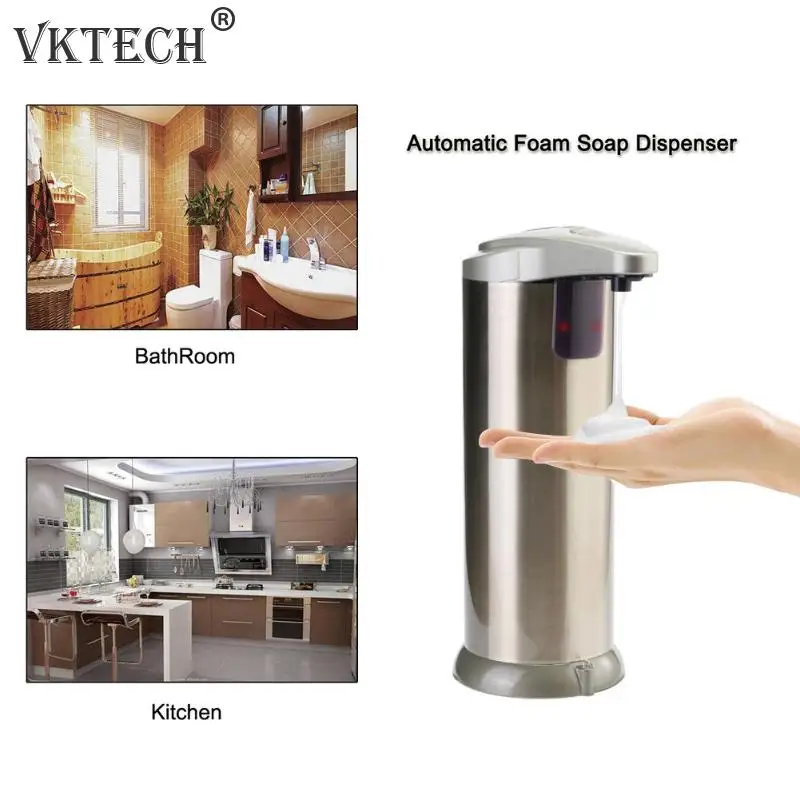 Online Edelstahl Flüssigkeit Seife Dispenser 280mL Smart Sensor Touchless Sanitizer Flasche Seife Dispenser für Küche Bad