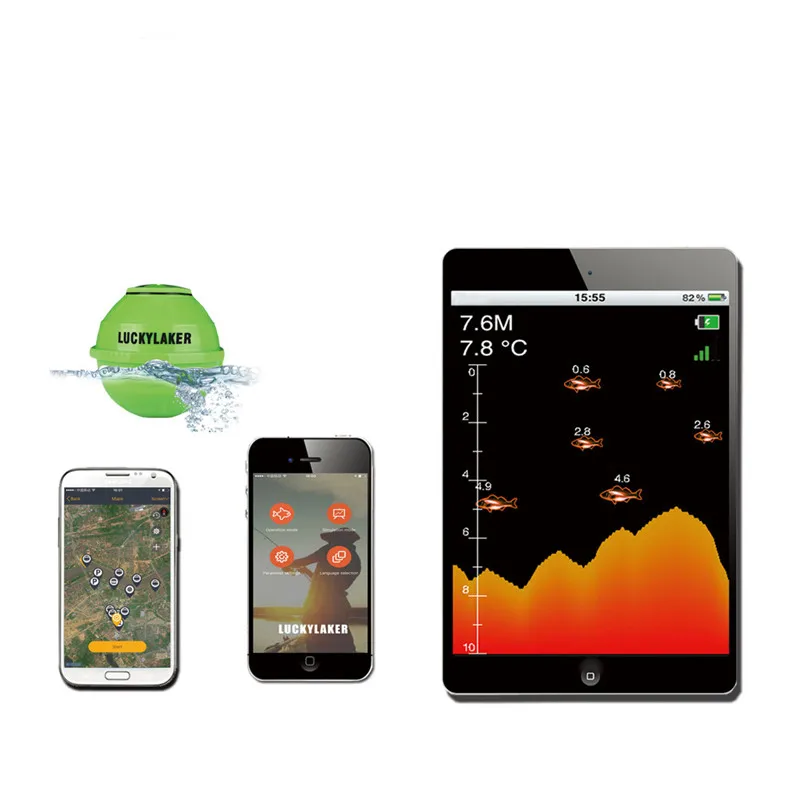 محظوظ الصيد سونار صياد السمك FF916 الكارب الصيد WIFI اللاسلكية Fishfinder أسلم الإنذارات pesca wifi صياد السمك s في الهواء الطلق