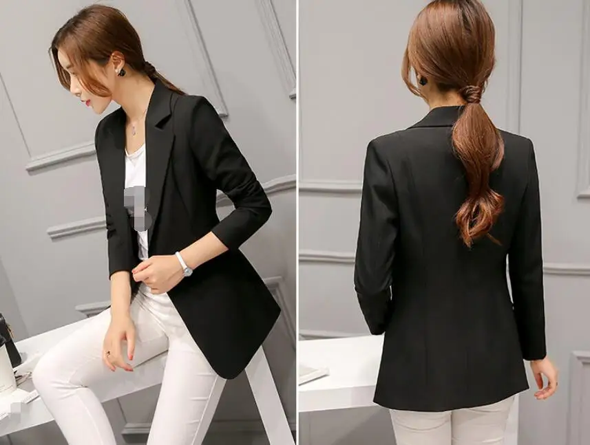 New Style Fashion Women Long Sleeve Casual Notched Collar Leisure Blazers Coats