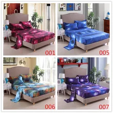 3D Print Bedding Set Modern Galaxy Flat Sheet 40cm Fitted Sheet+bed Sheets+Pillowcase Starry Sky Bedclothes Full Size19