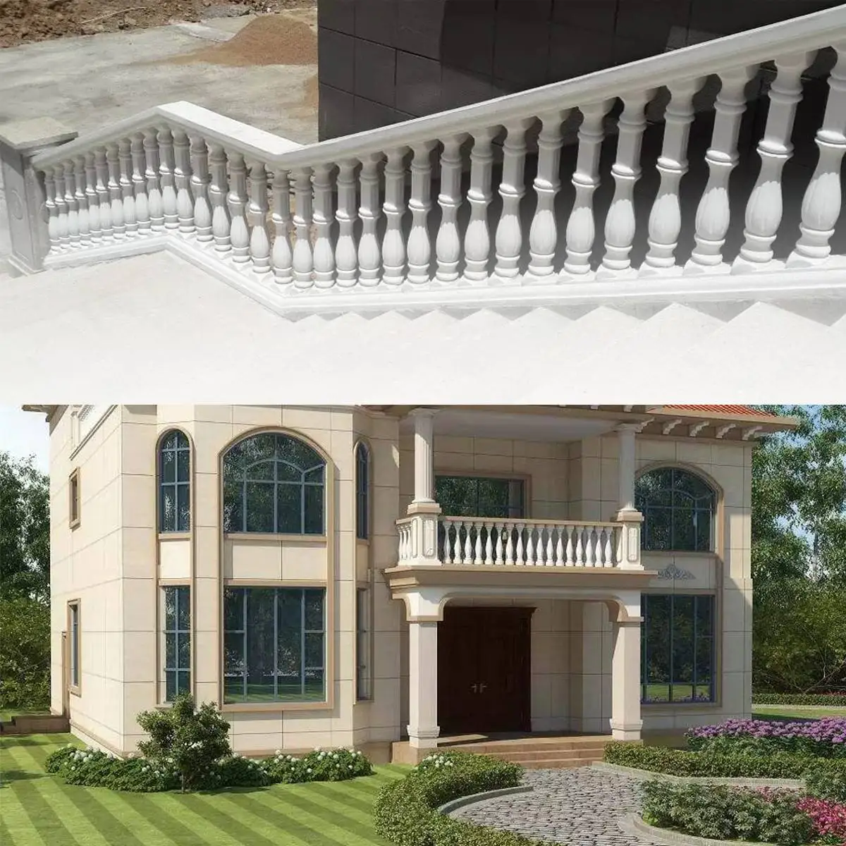 

2Pcs 60*16 cm Roman Column Mold Fence Cement Mold Balcony Garden Railing Plaster Concrete Mold Plastic Casting guarden Building