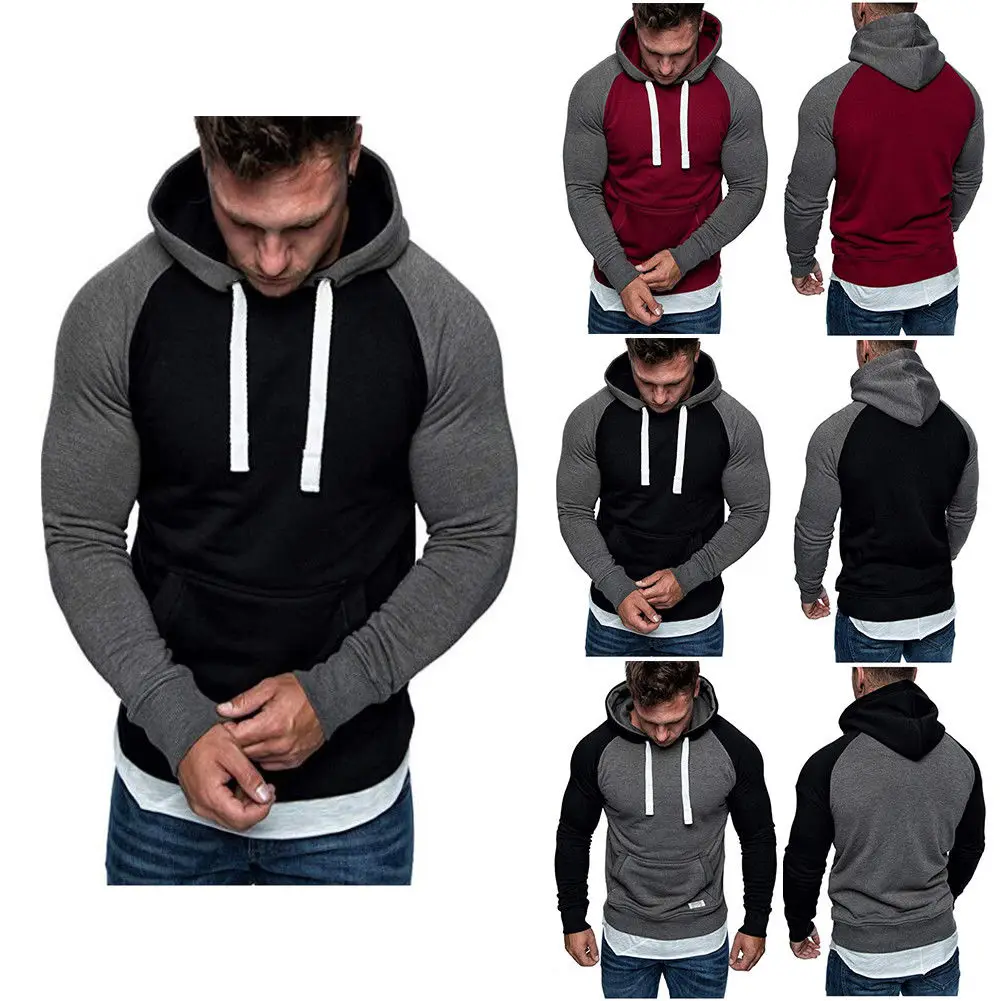 

2019 Newest Men Slim Fit Athletic Muscle Hoodies Tops Men's Hooded Long Sleeve SweatShirt Hoody Sweat Shirt