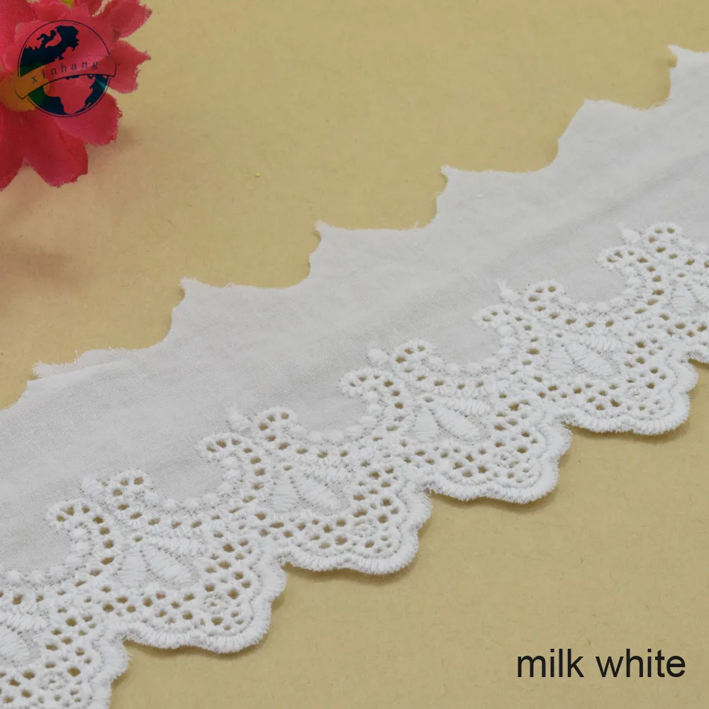 100% 면 자수 프렌치 레이스 리본 원단, Guipure Diy 트림, 워프 뜨게 재봉 의류 액세서리, 폭 5.5cm, 3241