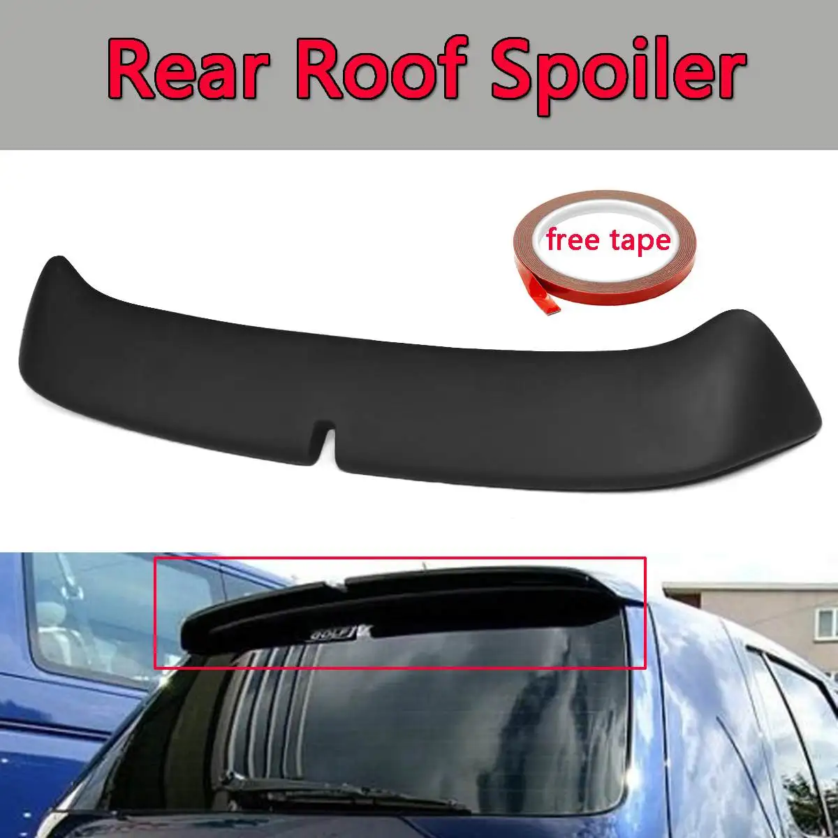 1x Black Rear Roof Spoiler in car spoiler Wing Lip ABS Plastic New For