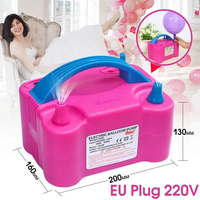 

1Pcs Double Hole AC Inflatable Electric Air Balloon Pump Electric Balloon Inflator Pump Portable Air Blower EU Plug 220V