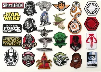

Movie TV STAR WARS logo iron on patches Yodi jedi Master cloth badge biker vest patch applique embroidered wholesale