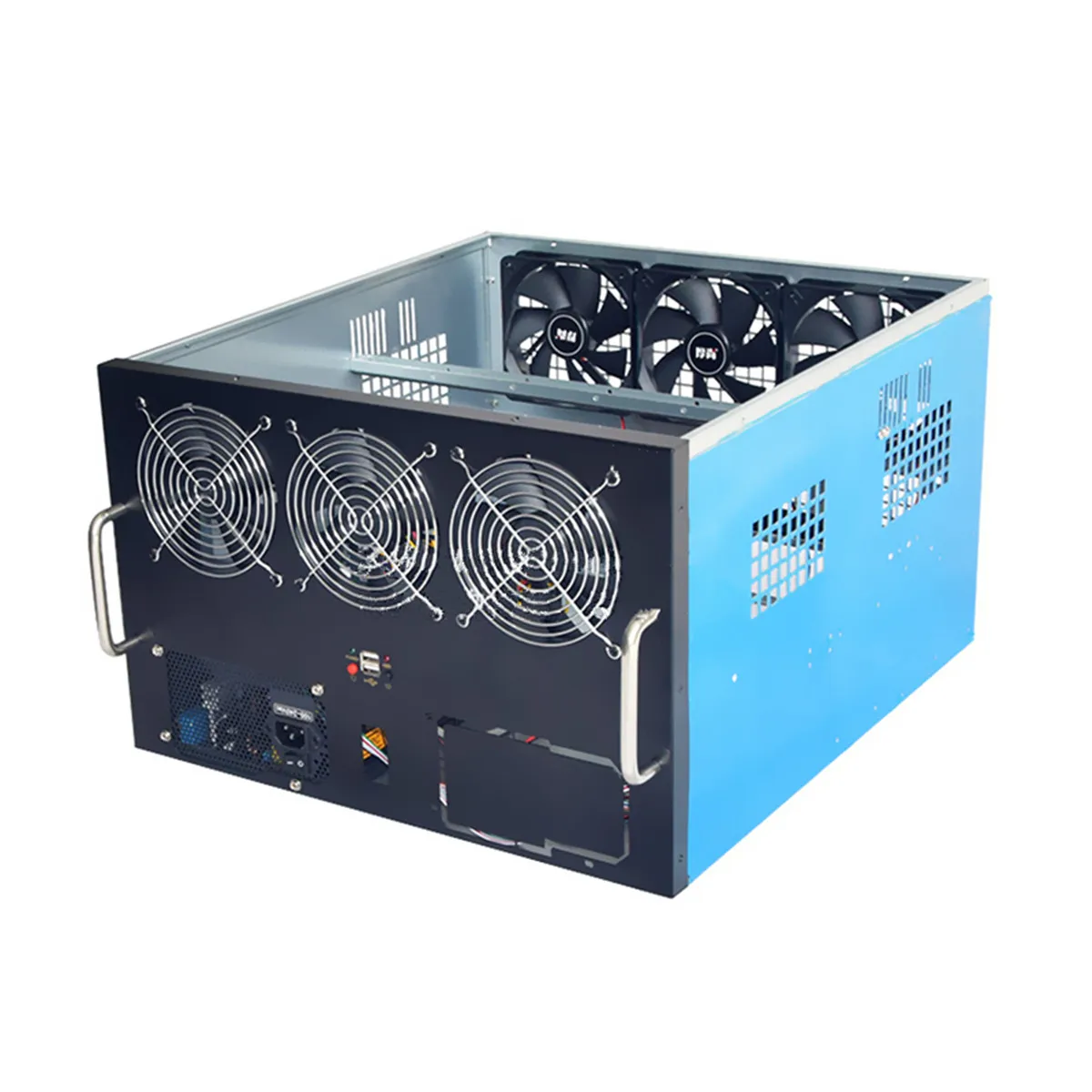 USB 2.0 DIY Dual Power Supply Fan Mining Frame Rig Case For 6 GPU Crypto Currency Miner New Arrival USB 2.0 DIY Dual Power Supply Fan Mining Frame Rig Case For 6 GPU Crypto Currency Miner New Arrival