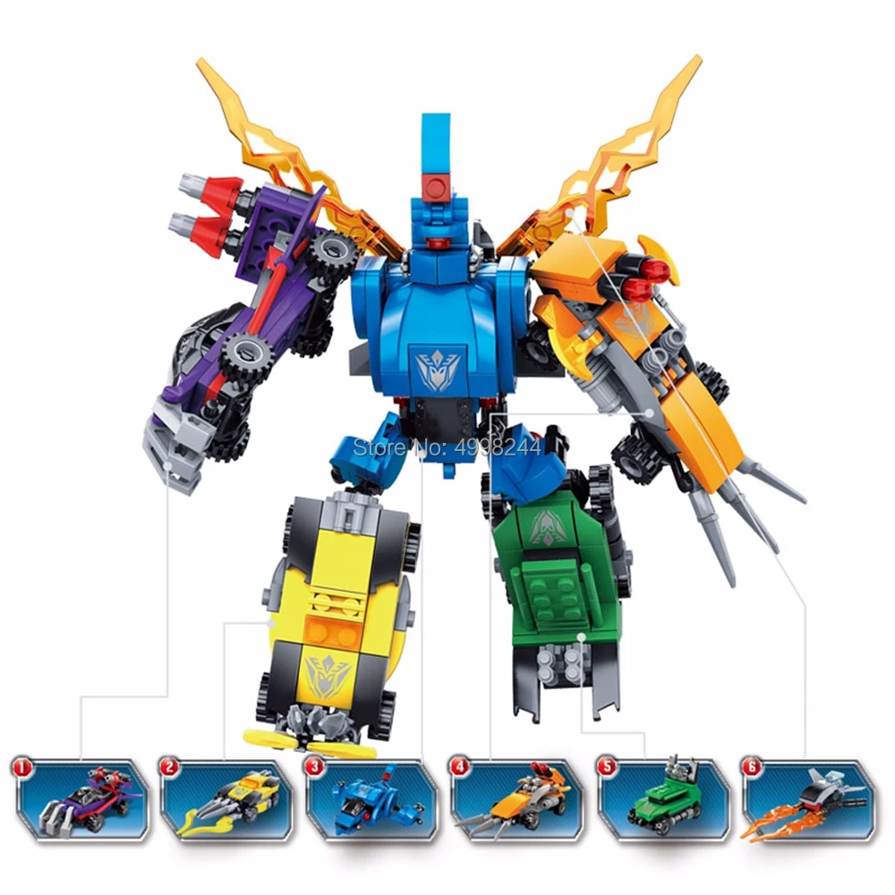 

8025 6in1 Transformation Robot Cars Building Block Bricks Toy