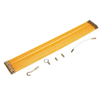

10Pcs/Set 0.45Mx4mm Fiberglass Cable Puller Running Cable Wire Kit Electrical Cable Installing Rod Wiring Accessories Tools