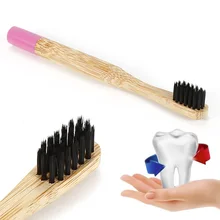 Новая детская зубная щетка из натурального бамбука Маленькая Мягкая головка из бамбука черная щетина мягкая Щетинная зубная щетка