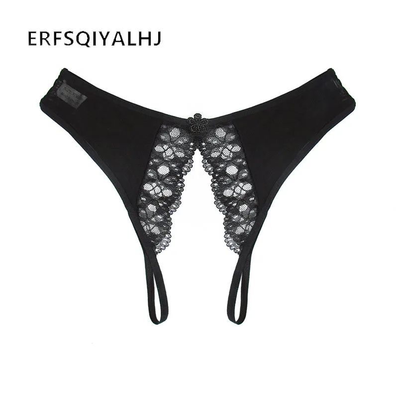 

Sexy Panties Women Low Waist Erotic Panties Lace Transparent Panties With A Hole Lingerie Femme Crotchless Thong Open Underwear