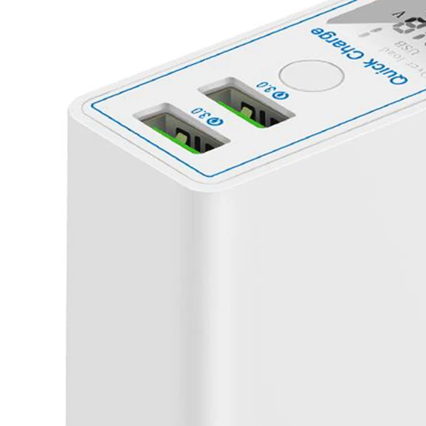 QC3.0 двойной быстрой зарядки USB 7.2A смарт-дисплей экран US Plug зарядное устройство