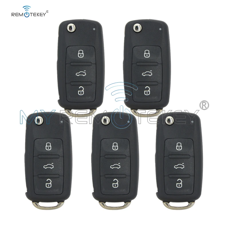 Remtekey 5 шт. 202AD для Фольксваген Жук Гольф Eos Polo Sharan Tiguan 2011 2013 HU66 5K0837 202 AD ID48 434Mhz Ключ