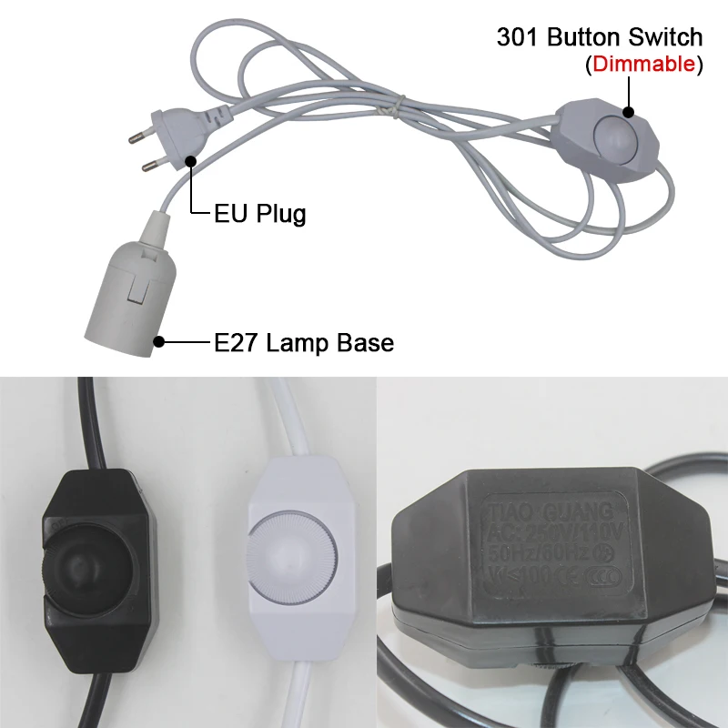 Цоколь 1,8 м E27, Ночной светильник, ручка переключателя, регулируемая яркость, маленькая Настольная лампа с регулируемым затемнением, черная и белая солевая лампа, разъем питания