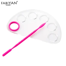 2 шт./компл. 5 отверстия для ногтей художественная палитра шпатель Пластик полукруг Гель-лак смешивание крема пигмент тональный крем Макияж набор инструментов для самостоятельного