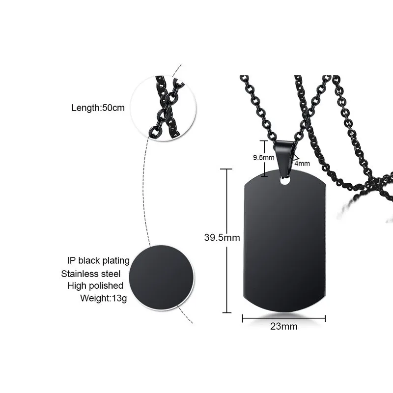 Мужское ожерелье на заказ, собачьи бирки, индивидуальный кулон из нержавеющей стали, армейская бирка, персонализированная цепочка, военные аксессуары
