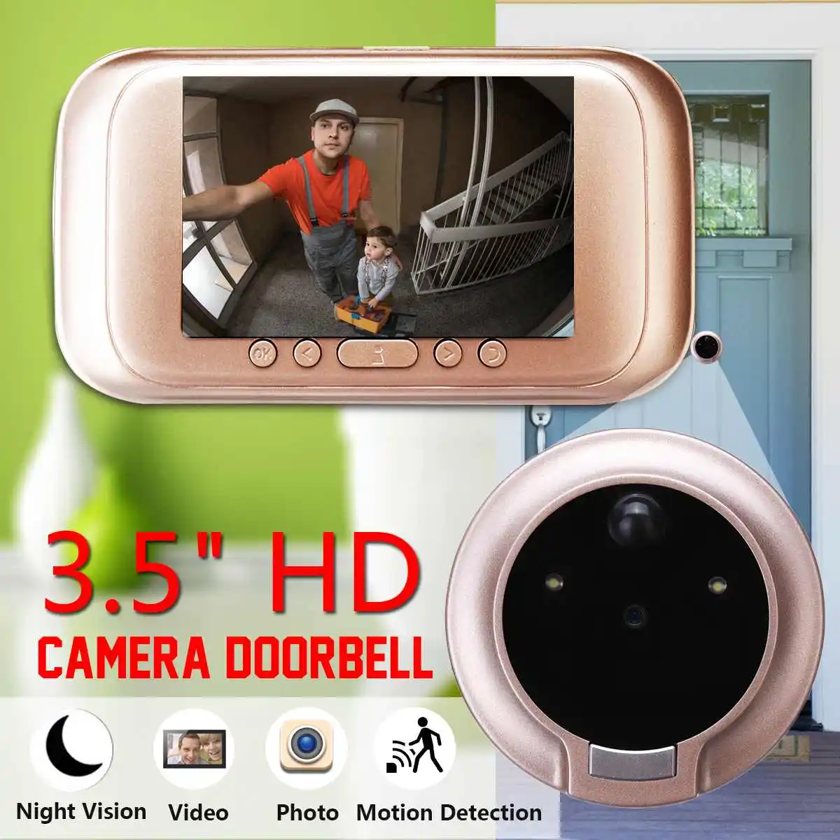 Smart Home Video дверной звонок 3,5 HD электронные M10 фото-, видеокамера дома мониторинг сигнализация 720 P Ночное видение 32G запись