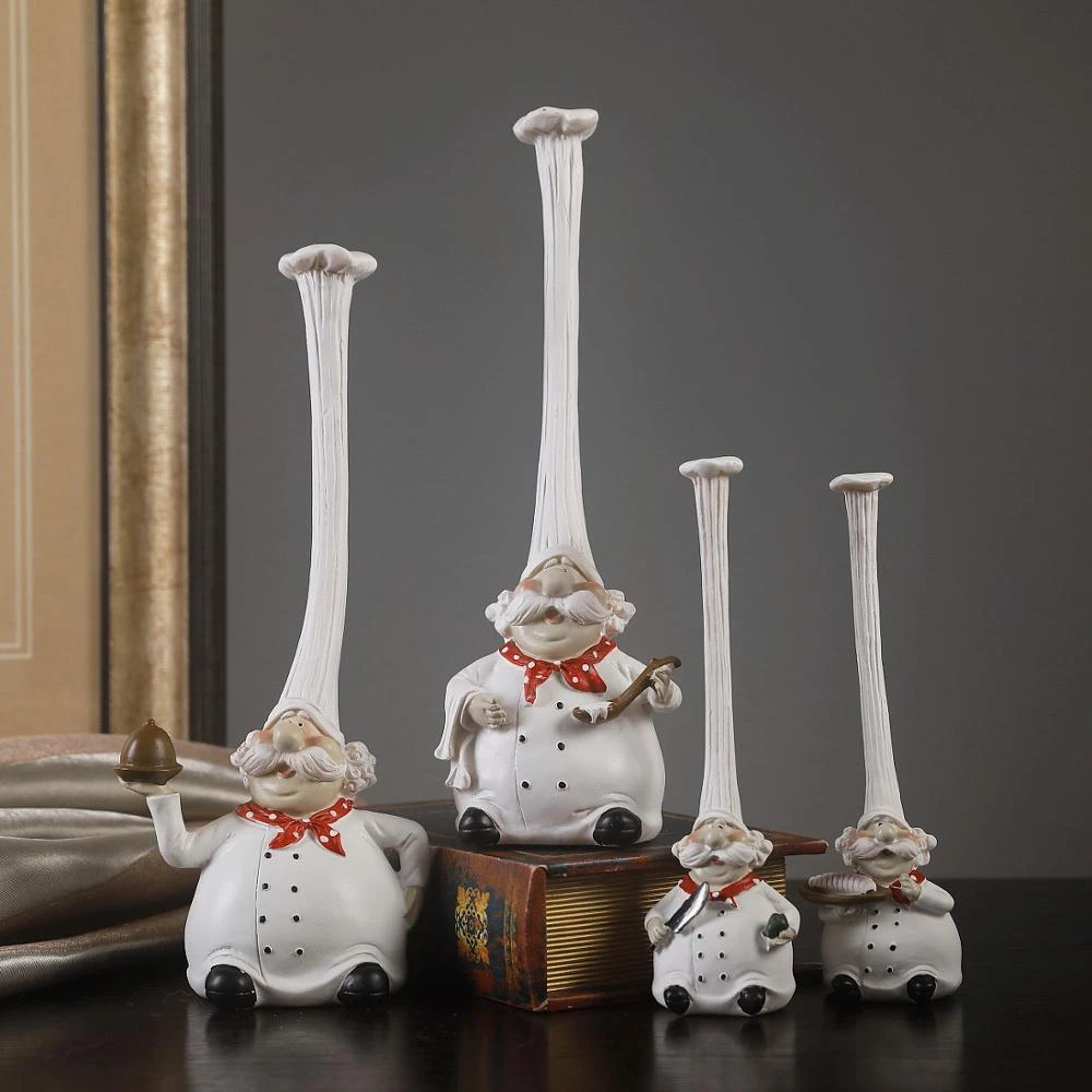 Decorative Kitchen Decoration High Quality Chef Figure Resin Cook Figurines Nice White Home Decor Statues Free Shipping 2pcs Set Figurines Miniatures Aliexpress