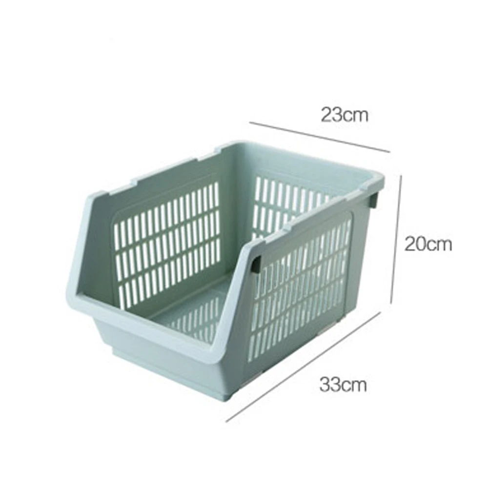 1 хранилище ПК Корзина в японском стиле Штабелируемый пластиковый стеллаж Корзина Для Сбора Контейнер для хранения для кухни ванной комнаты дома
