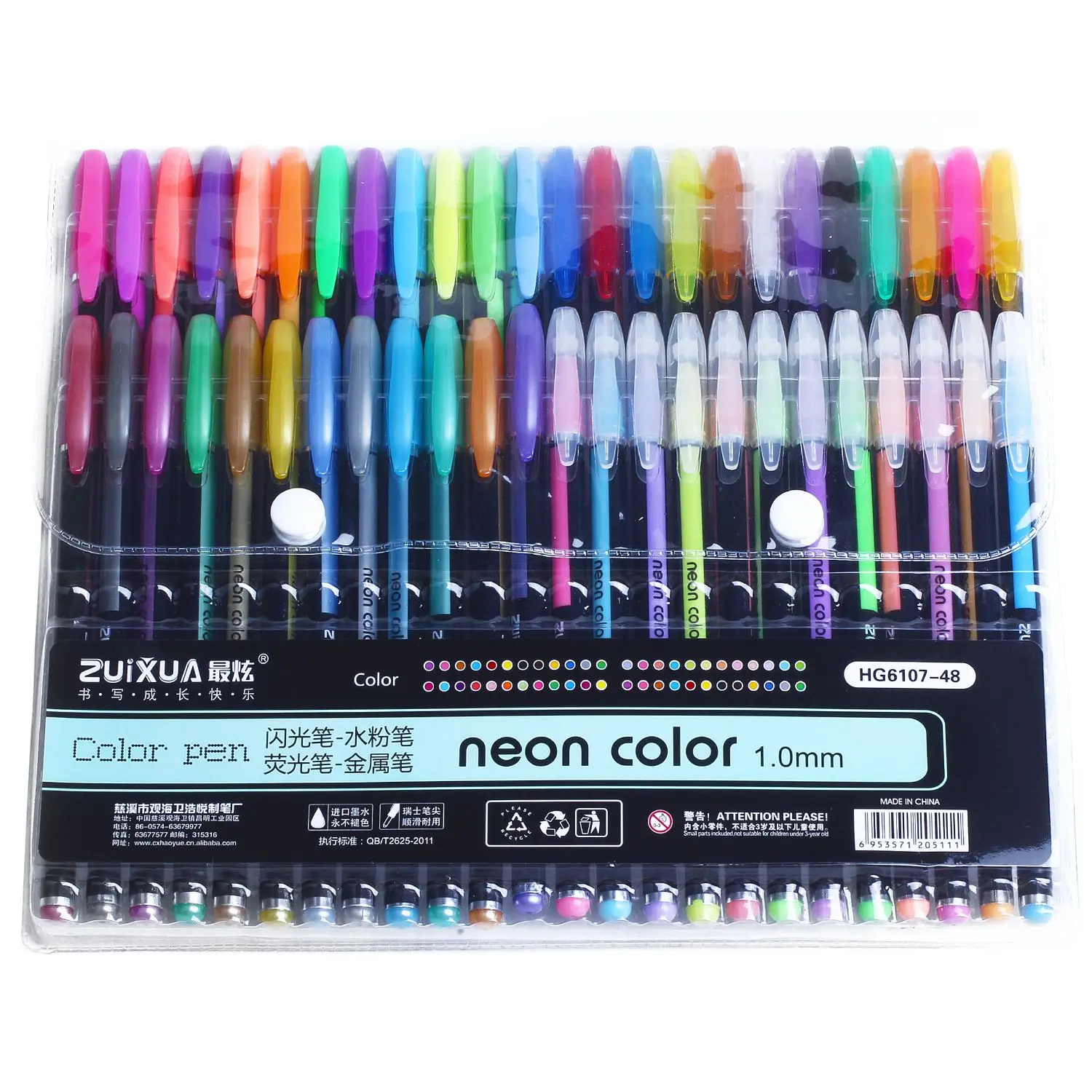 Набор гелевых ручек ZUIXUAN 48, цветные гелевые ручки, блестящие металлические ручки, хороший подарок для рисования цветом, детей, набросков, рисования, рисования-SCLL