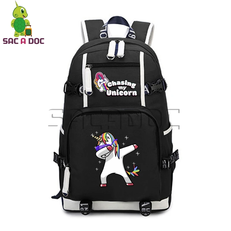 

Dabbing Rainbows Unicorn Backpack Hip Hop Unicorn School Bag for Teenagers College Backpacks Boys Girls Laptop Travel Bags