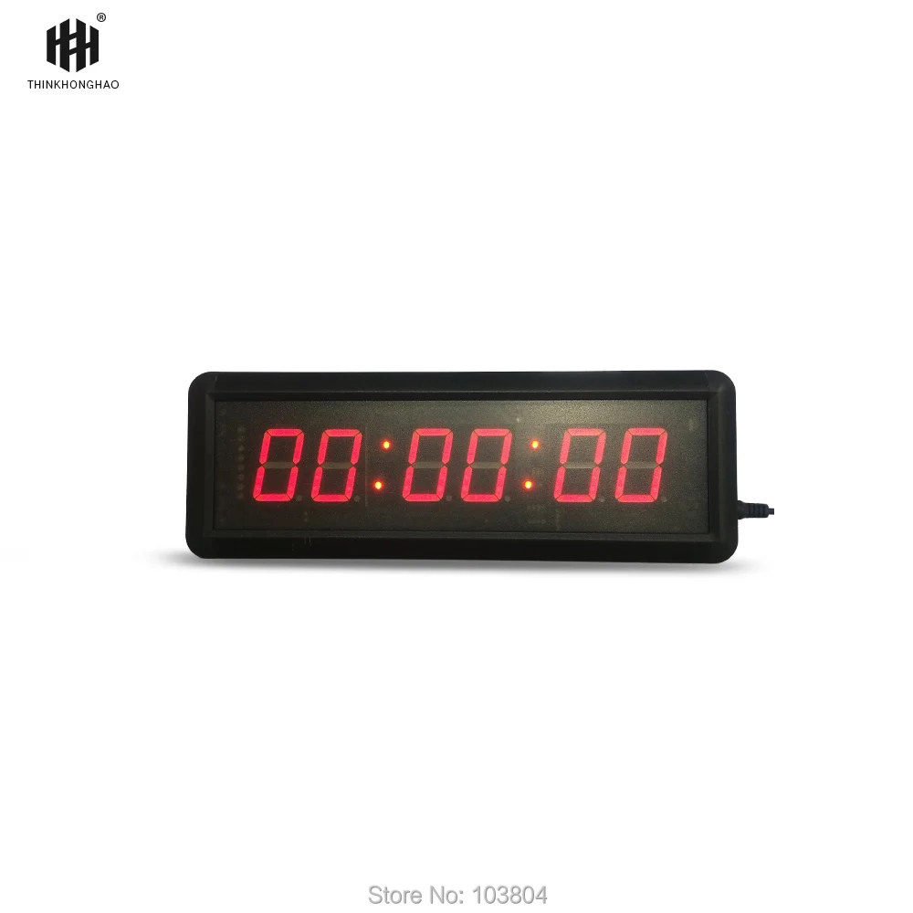 

Free shipping red multi-function remote control GYM timer LED countdonw and count-up clock stopwatch tabata timer