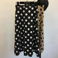 Распродажа Lanon None Faldas Mujer юбки юбка фасона "Русалка" в горошек длиной до лодыжки Империя талии школьный стиль; лето