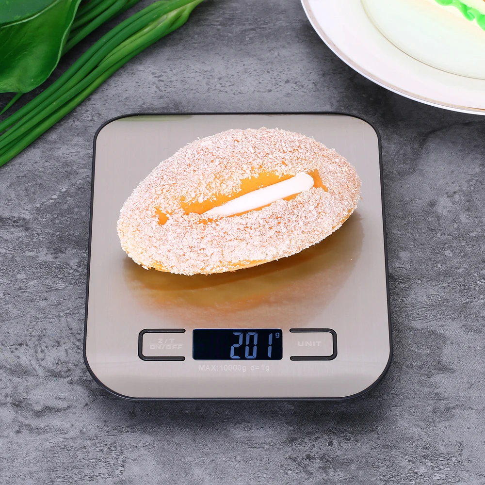 Цифровые кухонные весы из нержавеющей стали 10 кг × 1 г/5 кг × 1 г электронные весы для приготовления пищи весы для взвешивания пищевых продуктов ювелирные весы Вес г