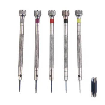 

Mini 5 PCS Silver Tone Screwdriver Set Watch Repair Tools Kit Band Removal Watchmakers Tool Alloy Steel Watch Screwdriver Tools